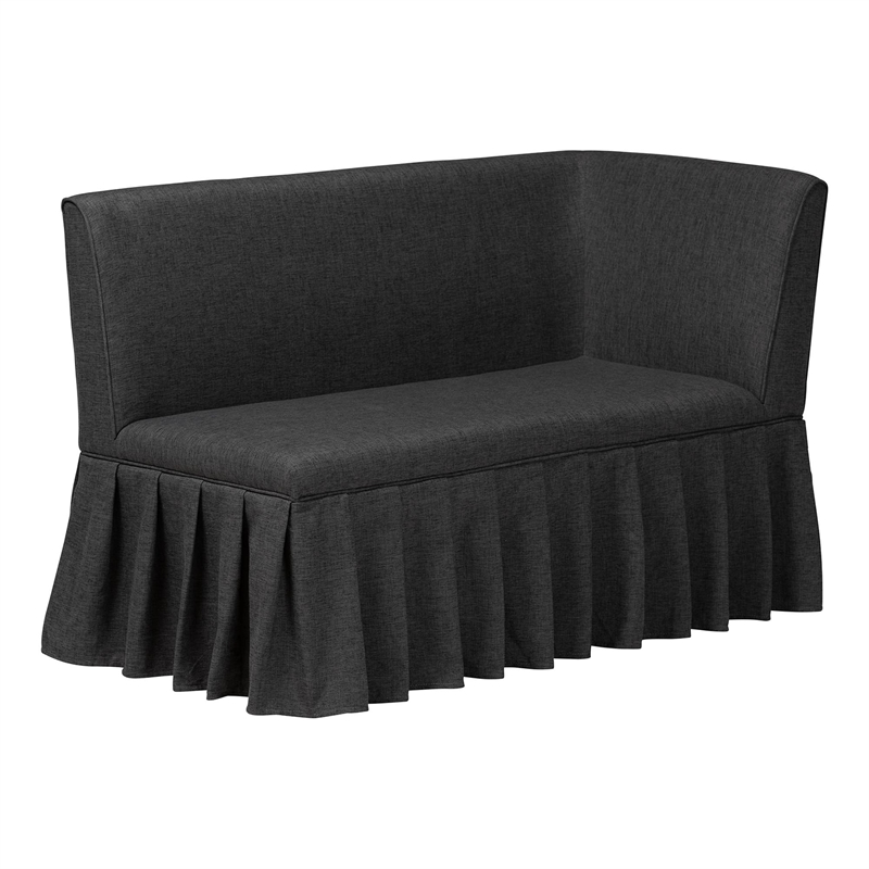 Baxton Studio Richard 3-Piece Fabric Upholstered Dining Nook Set Dark Grey