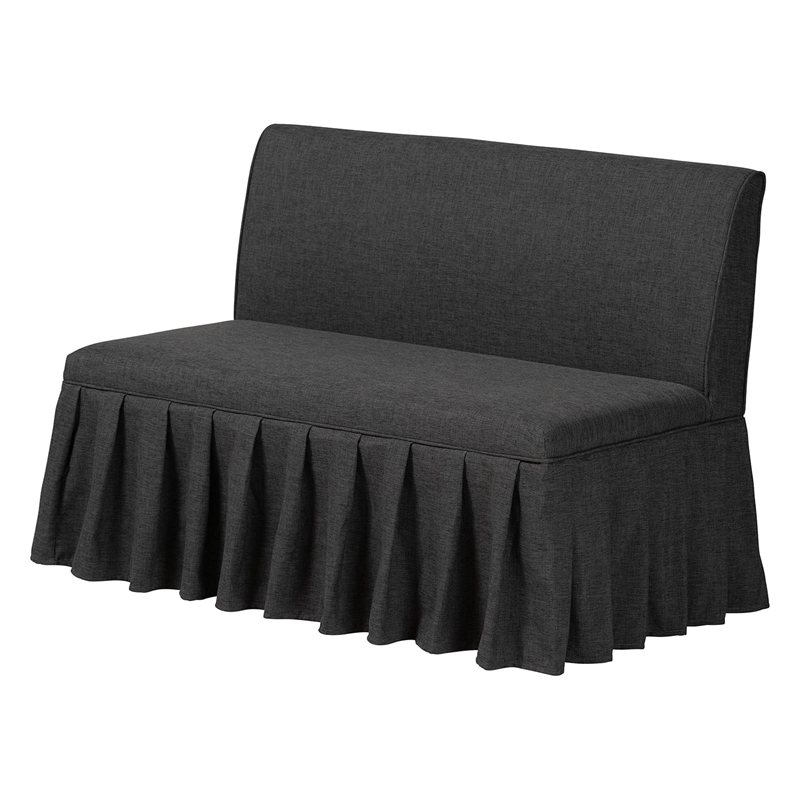 Baxton Studio Richard 3-Piece Fabric Upholstered Dining Nook Set Dark Grey