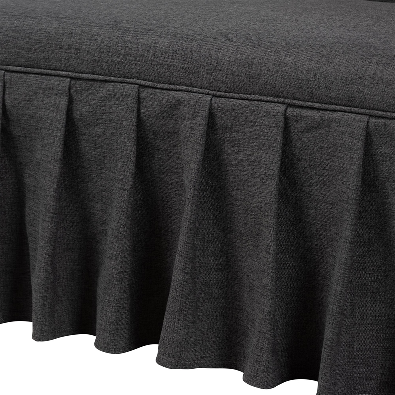 Baxton Studio Richard 3-Piece Fabric Upholstered Dining Nook Set Dark Grey