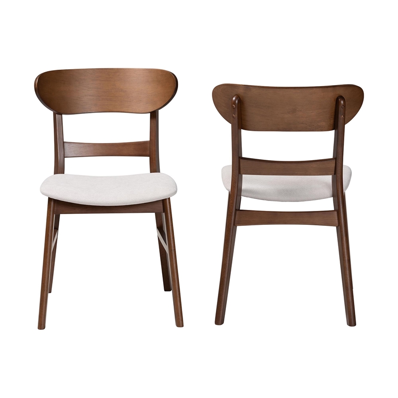 Baxton Studio Everwood 2-Piece Dining Chair Set Bentwood Frame Seating