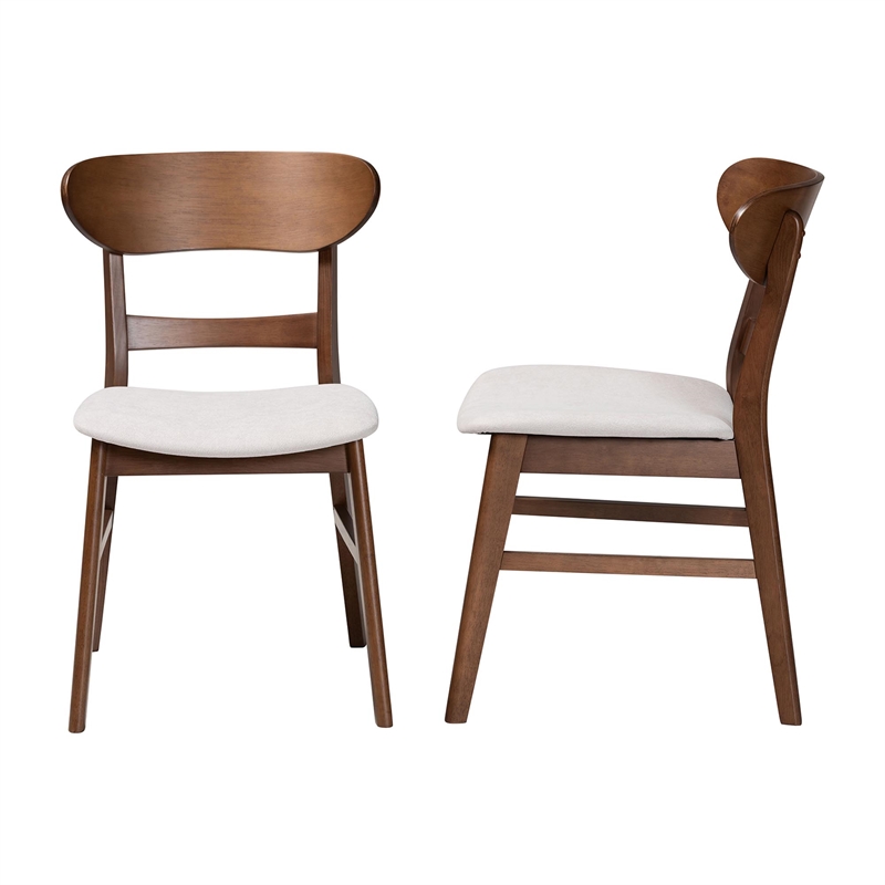 Baxton Studio Everwood 2-Piece Dining Chair Set Bentwood Frame Seating