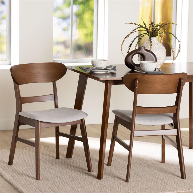 Baxton Studio Everwood 2-Piece Dining Chair Set Bentwood Frame Seating
