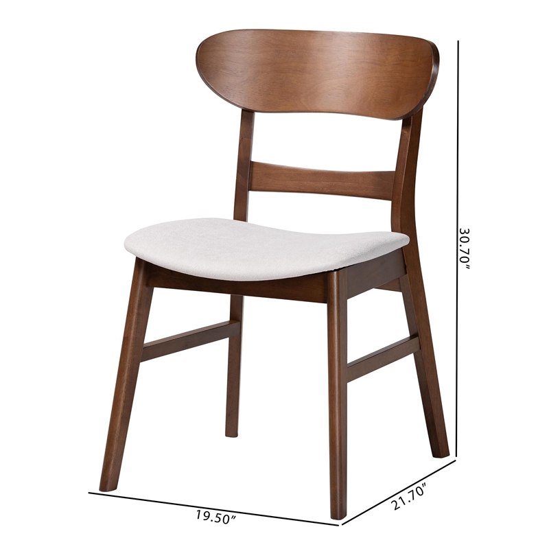 Baxton Studio Everwood 2-Piece Dining Chair Set Bentwood Frame Seating