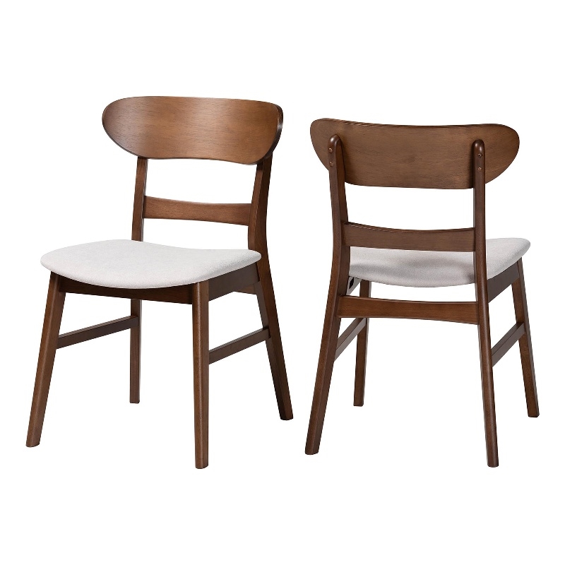 Baxton Studio Everwood 2-Piece Dining Chair Set Bentwood Frame Seating