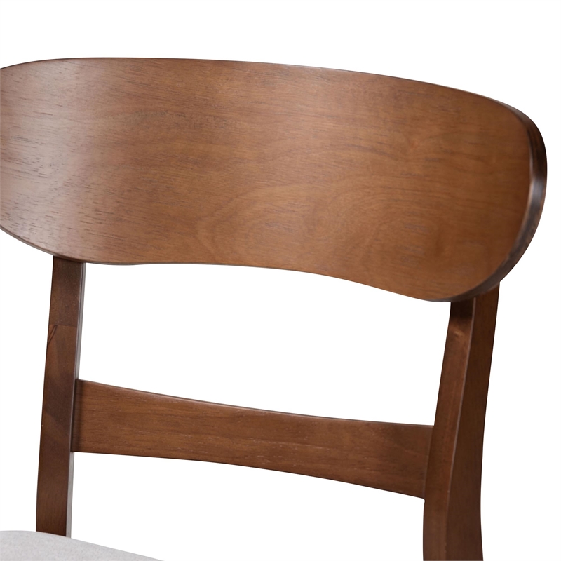 Baxton Studio Fremont Wood 5-Piece Dining Set Mid-Century Modern Table