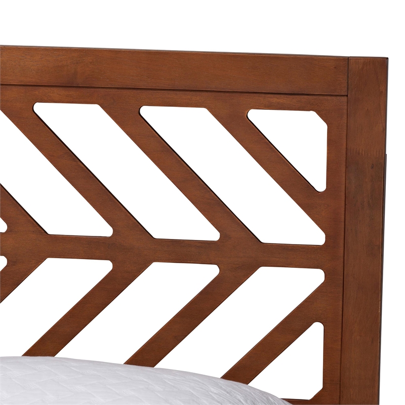 Baxton Studio Chinedu Platform Bed Mid-Century Modern Bed Queen