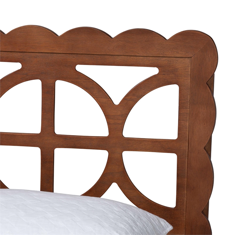 Baxton Studio Shukura Platform Bed Mid-Century Modern Bed Queen
