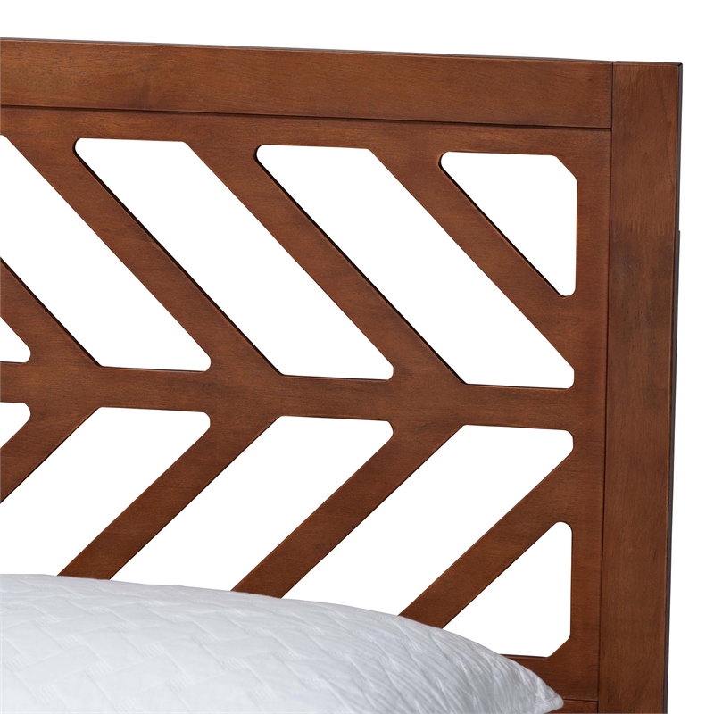 Baxton Studio Zola Platform Bed Mid-Century Modern Bed Queen
