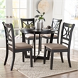 Baxton Studio Penny 5-Piece Dining Set Compact Mid-Century Round Table Sand