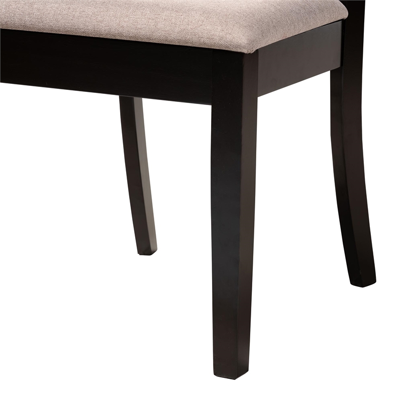 Baxton Studio Julia 5-Piece Dining Set Compact Mid-Century Round Table Sand