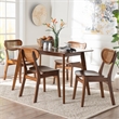 Baxton Studio Kristy 5-Piece Dining Set Mid-Century Modern Rectangle Table