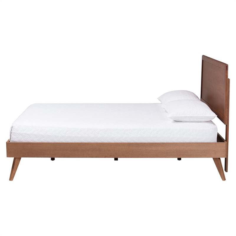 Baxton Studio Jiro Platform Bed - Mid-Century Modern Wood Bed Frame King