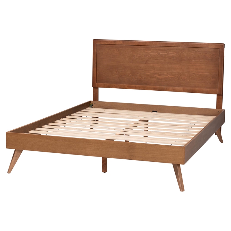 Baxton Studio Jiro Platform Bed - Mid-Century Modern Wood Bed Frame King