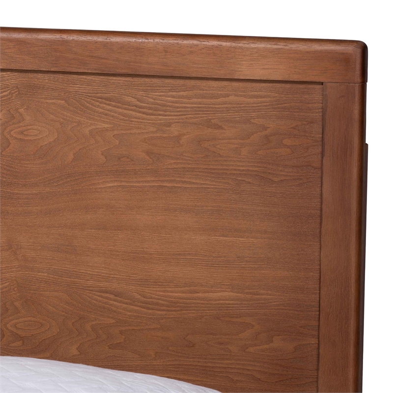 Baxton Studio Jiro Platform Bed - Mid-Century Modern Wood Bed Frame King