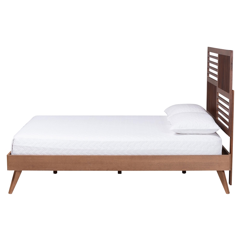 Baxton Studio Gemma Platform Bed Mid-Century Modern Bed Frame King