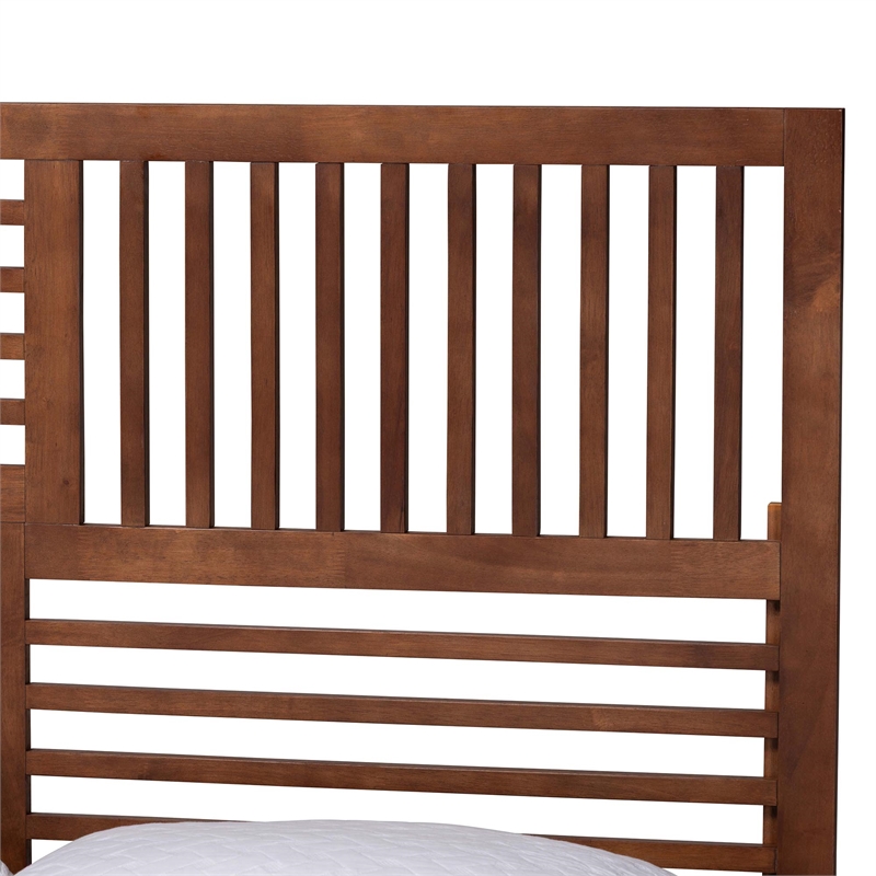 Baxton Studio Gemma Platform Bed Mid-Century Modern Bed Frame King