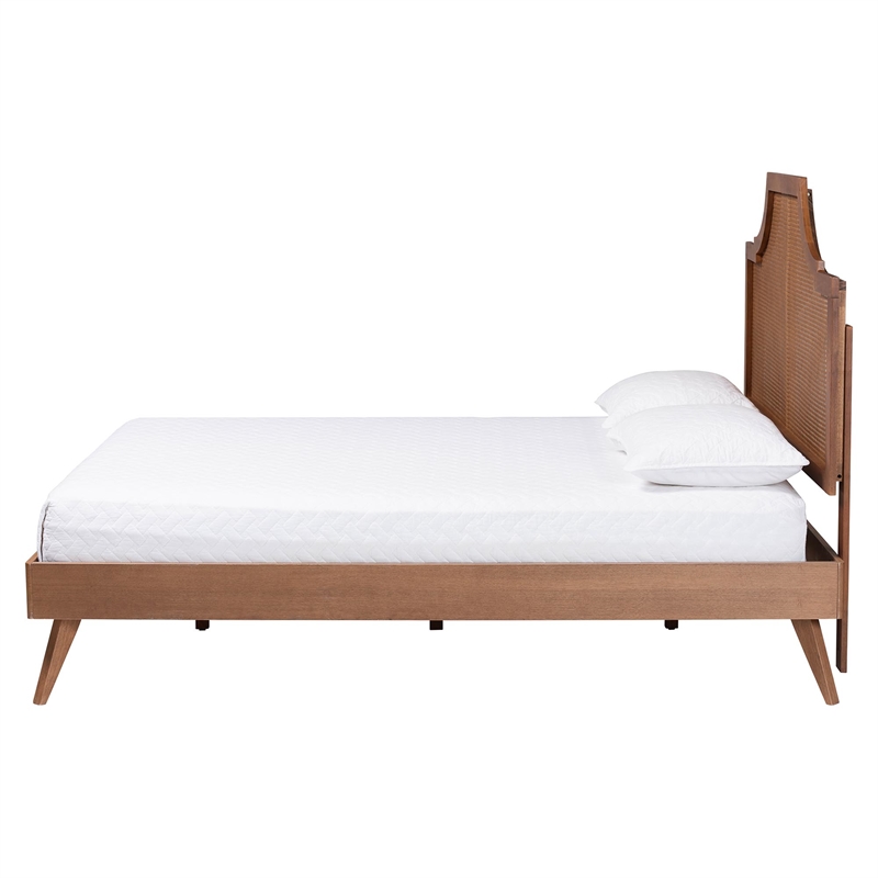 Baxton Studio Rodolfo Platform Bed Mid-Century Modern Bed King