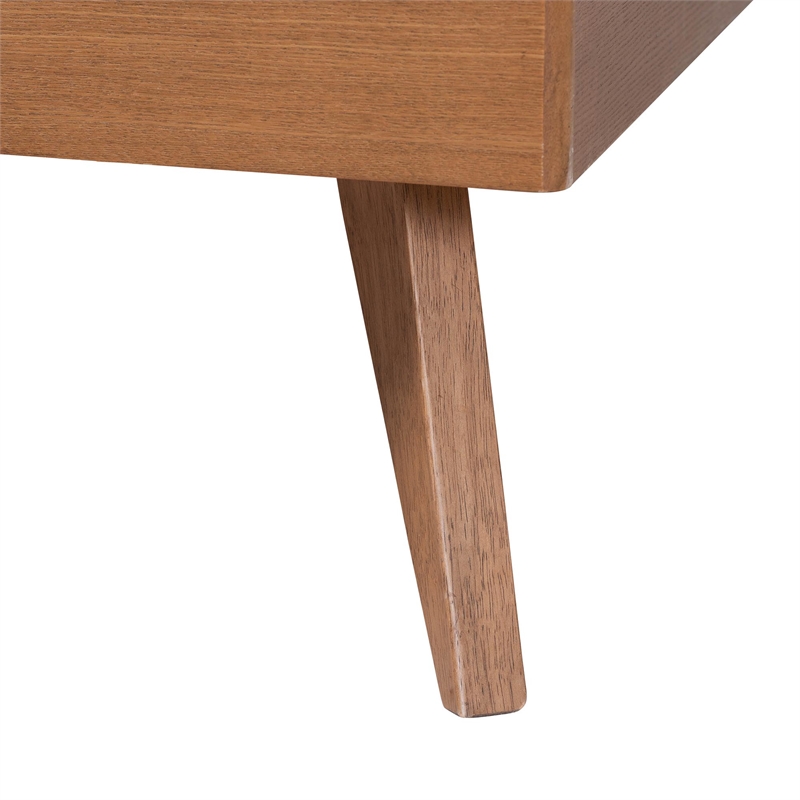 Baxton Studio Rodolfo Platform Bed Mid-Century Modern Bed King