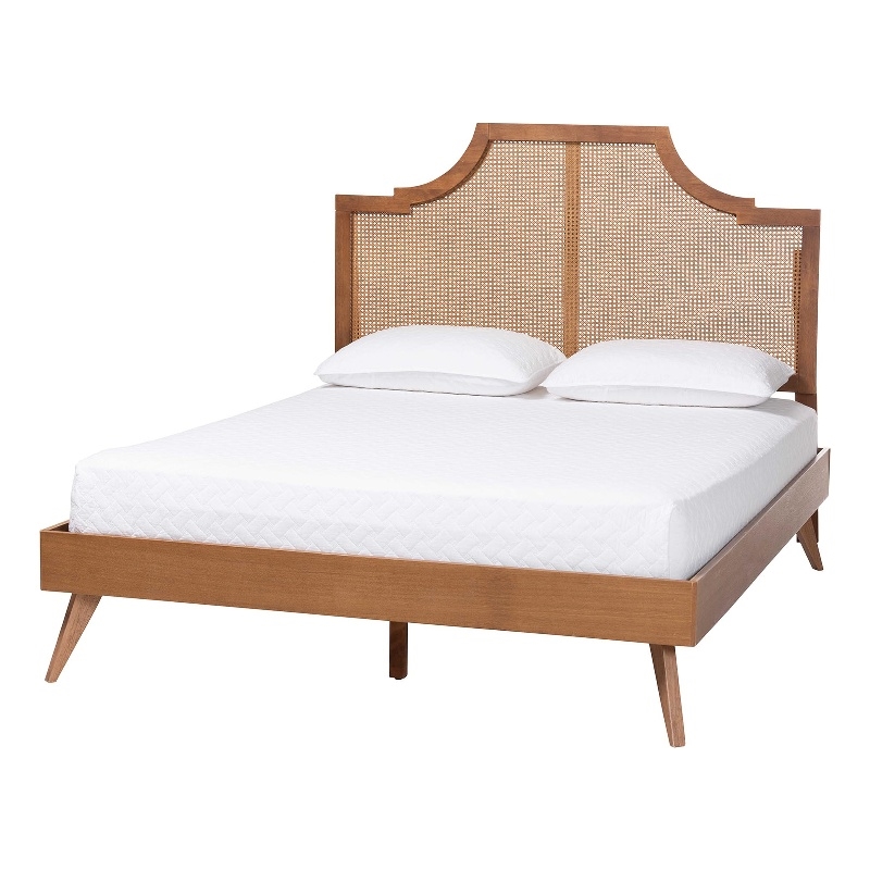 Baxton Studio Rodolfo Platform Bed Mid-Century Modern Bed King
