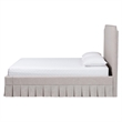 Baxton Studio Ronelyn Platform Bed with Pleated Skirt Fabric Bed Frame Queen