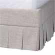 Baxton Studio Ronelyn Platform Bed with Pleated Skirt Fabric Bed Frame Queen