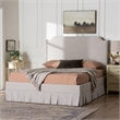 Baxton Studio Ronelyn Platform Bed with Pleated Skirt Fabric Bed Frame Queen