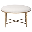 Baxton Studio Fumiye Cocktail Ottoman Modern Rustic Accent Stool Round 30
