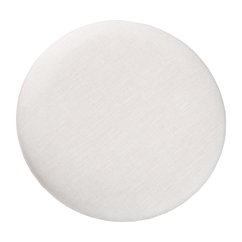 Baxton Studio Fumiye Cocktail Ottoman Modern Rustic Accent Stool Round 30