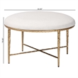 Baxton Studio Fumiye Cocktail Ottoman Modern Rustic Accent Stool Round 30