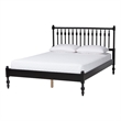 Baxton Studio Callison Spindle Platform Bed Turned Bed Frame Black Full