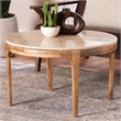 Baxton Studio Prospero Round Travertine Coffee Table Modern Accent Table