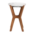 Baxton Studio Phaedra Round Marble End Table Modern Accent Table