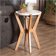 Baxton Studio Phaedra Round Marble End Table Modern Accent Table