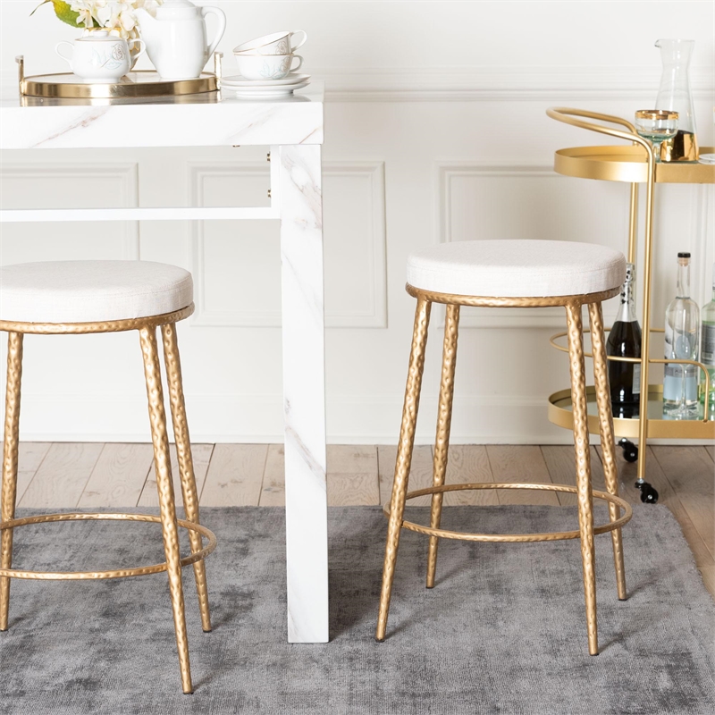 Baxton Studio Jessa Counter Stool Modern Rustic Backless Stool