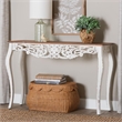 Baxton Studio Riquin Distressed Wood Console Table Carved Wood Accent Table