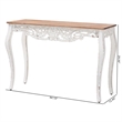 Baxton Studio Riquin Distressed Wood Console Table Carved Wood Accent Table