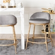 Baxton Studio Aarush Counter Stool Modern Rustic Seating with Metal Frame