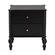 Baxton Studio Callison Spindle Nightstand 2-Drawer Farmhouse Bedside Table Black