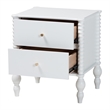 Baxton Studio Callison Spindle Nightstand 2-Drawer Farmhouse Bedside Table White