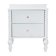 Baxton Studio Callison Spindle Nightstand 2-Drawer Farmhouse Bedside Table White