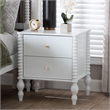 Baxton Studio Callison Spindle Nightstand 2-Drawer Farmhouse Bedside Table White