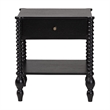 Baxton Studio Callison Spindle Nightstand 1-Drawer Farmhouse Bedside Table Black