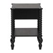 Baxton Studio Callison Spindle Nightstand 1-Drawer Farmhouse Bedside Table Black