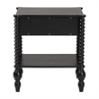 Baxton Studio Callison Spindle Nightstand 1-Drawer Farmhouse Bedside Table Black
