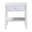 Baxton Studio Callison Spindle Nightstand 1-Drawer Farmhouse Bedside Table White