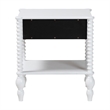 Baxton Studio Callison Spindle Nightstand 1-Drawer Farmhouse Bedside Table White