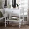 Baxton Studio Callison Spindle Nightstand 1-Drawer Farmhouse Bedside Table White