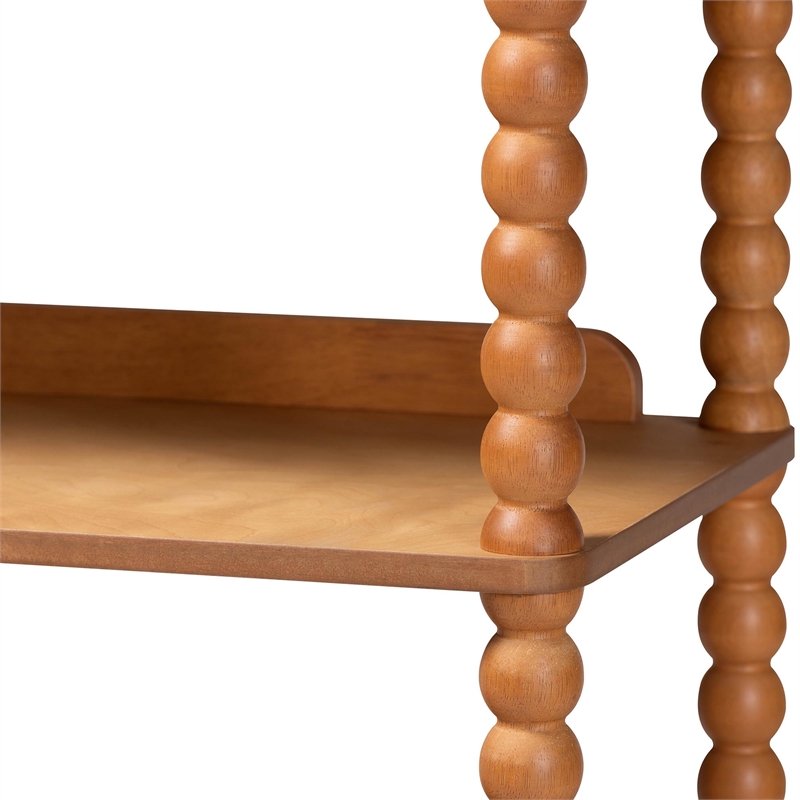 Baxton Studio Lucera Display Shelf 5-Tier Open Frame Vertical Bookcase Oak Brown