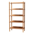 Baxton Studio Lucera Display Shelf 5-Tier Open Frame Vertical Bookcase Oak Brown