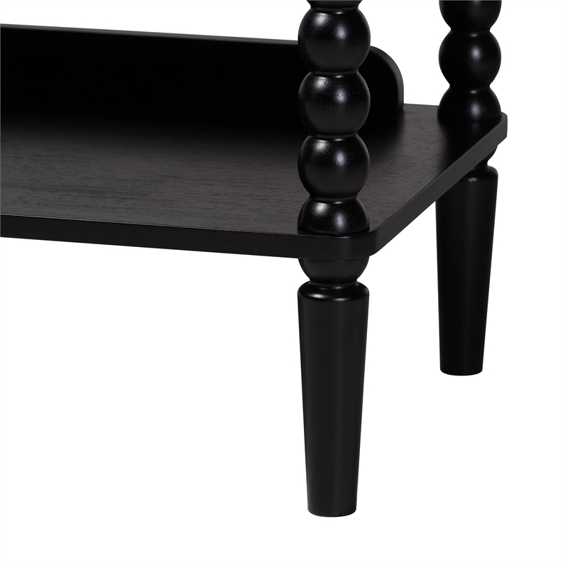Baxton Studio Lucera Display Shelf 5-Tier Open Frame Vertical Bookcase Black
